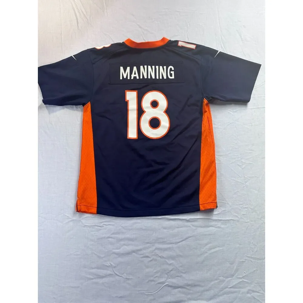 Nike Peyton Manning Denver Broncos #18 Jersey Yth Large (14-16) Blue Orange NFL